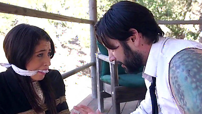 Guy fucks barely legal chick and big tit wife anal