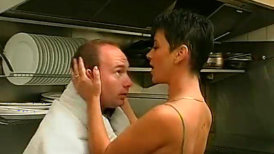 The wife of the bartender has a nice arse to fuck