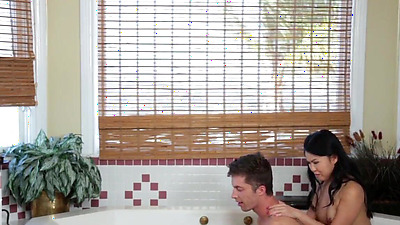 Asian stepmom milf and teen fuck and suck for cum in mouth