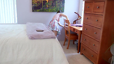 Horny guy collects rent from MILF step-mom and her stepdaughter