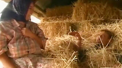 Farmer fucking his wife on hay pile
