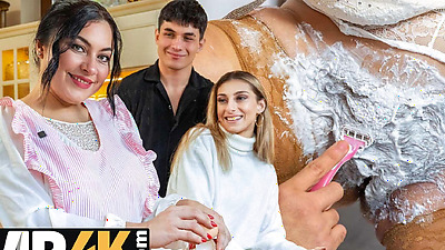 Shaving mature pussy ended up as hot bathroom fuck. Hot sex with Christina Santes & Bruno Baxter
