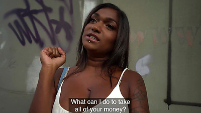 Public Agent Huge black boobs swinging as she gets fucked outdoors