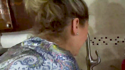 step Son Takes Advantage of Step Mom's Hand Stuck in Sink - Virtual Sex, Older Woman