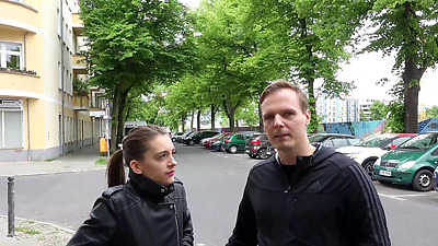 GERMAN SCOUT - SKINNY TEEN CHEAT BOYFRIEND FOR CASH IN REAL PUBLIC CASTING WITH BUTT FUCK