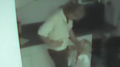 Blonde secretary wasted and filmed by security cam!