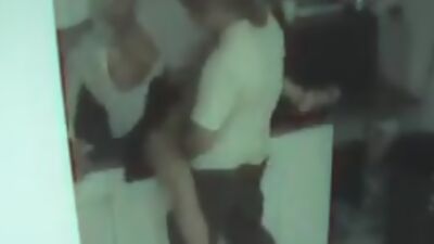 Blonde secretary wasted and filmed by security cam!