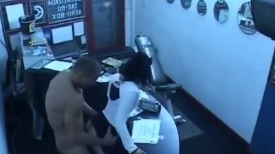 Security cam in the office corridor filming fuck session!