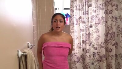 Busty Teen Gets Peeked on in Shower & Fucked in Bathroom!
