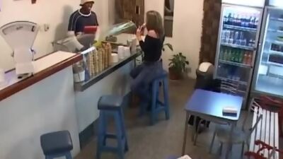 Interracial fuck in the cafe!