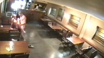 Big closed bar is a fuck platform watched by security cam!