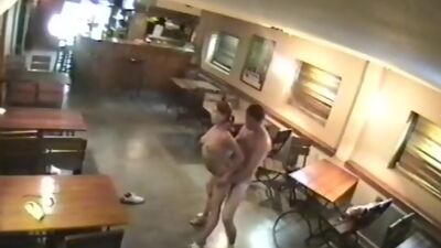 Big closed bar is a fuck platform watched by security cam!