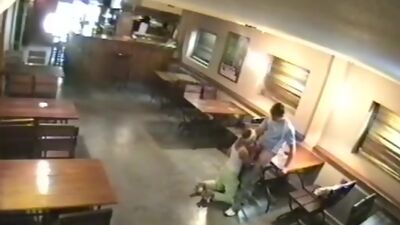 Big closed bar is a fuck platform watched by security cam!