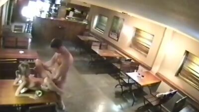 Big closed bar is a fuck platform watched by security cam!