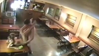 Big closed bar is a fuck platform watched by security cam!