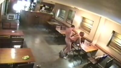 Big closed bar is a fuck platform watched by security cam!