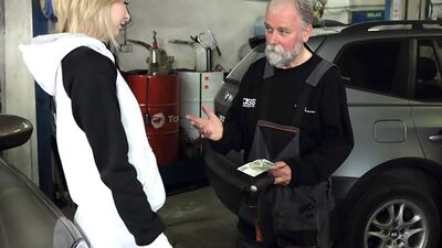 Frances prefers parking lot to hotel room when fucking old goes young guy