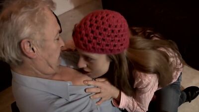 Pierced teen gets fucked and facialized by an old dude