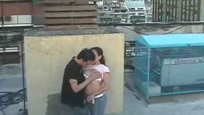 Latina couple watched by security cam!