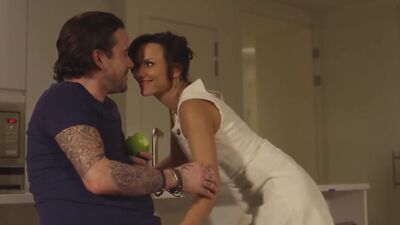 Classy MILF sucking dick in the kitchen