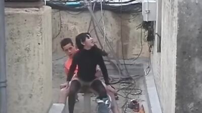 Mad fuck caught by security cam!