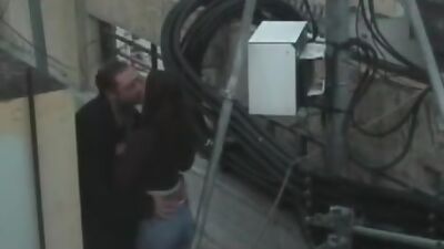 Insane fuck at construction site!