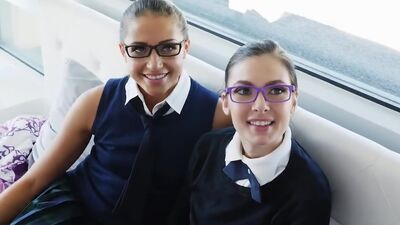 Teen Girls Soaked and Squirted on by Busty Teacher