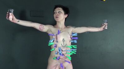 Asian BDSM of Mei Mara pegged and whipped in straining obedience training