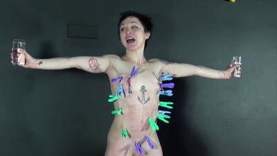 Asian BDSM of Mei Mara pegged and whipped in straining obedience training