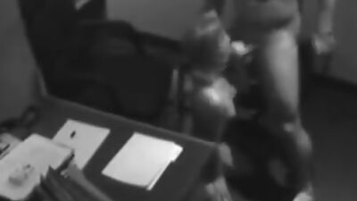 Office action shot by security cam!