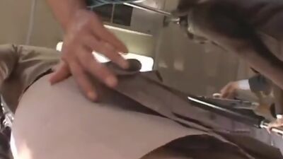 Asian babe has public groping on the train