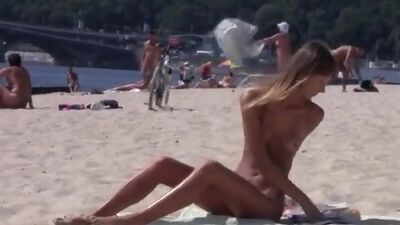 Amazing young nudists touch each other's bodies
