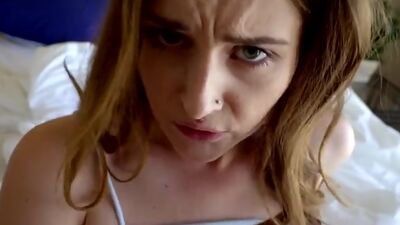 Hot little piece of ass Danni Rivers asks her stepbrother to satisfy her cock hungry bald pussy no strings attached