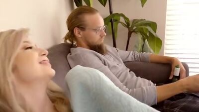 Cock hungry teen Lexi Lore teases her steprbo with her tight little body until he gives her the D right in her bare twat