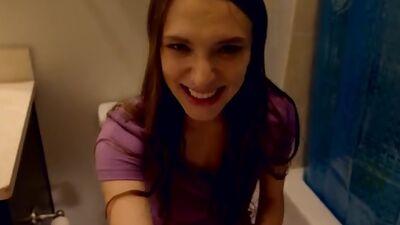 Sassy stepsister Izzy Lush teases her stepbro into whipping out his big dick and using it to fuck her hard