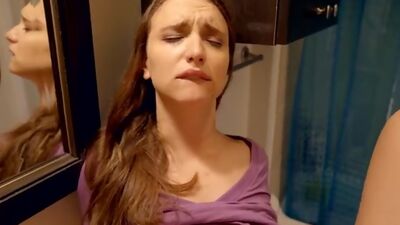 Sassy stepsister Izzy Lush teases her stepbro into whipping out his big dick and using it to fuck her hard