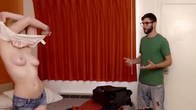 Cock craving babes Gia Love and Abella Danger join up to suck their stepbrother off and get a big dick pussy pounding