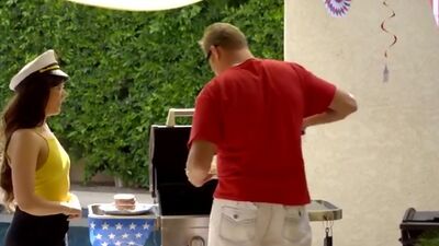 Friends Rosalyn Sphinx and Whitney Wright celebrate America with a hardcore threesome featuring Rosalyns stepdad