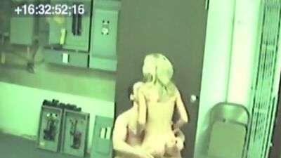 Lecherous blonde pumped in the workshop!