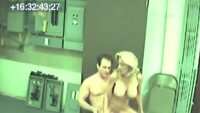 Lecherous blonde pumped in the workshop!