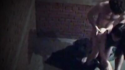 Steamy fuck action at the stairs!