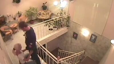 Fuck in the cottage equipped with security cam!