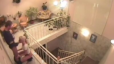 Fuck in the cottage equipped with security cam!