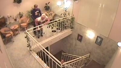 Fuck in the cottage equipped with security cam!