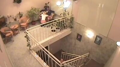 Fuck in the cottage equipped with security cam!