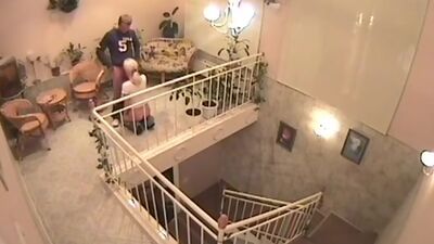 Fuck in the cottage equipped with security cam!