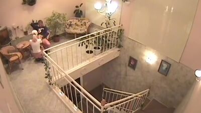 Fuck in the cottage equipped with security cam!