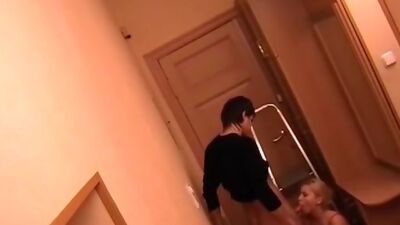 Horny fuck in the corridor!
