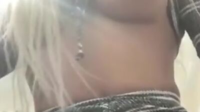 Solo trans BABE gets her dick out