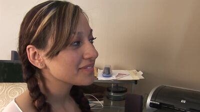 Cute Latina schoolgirl takes a study break for BBC